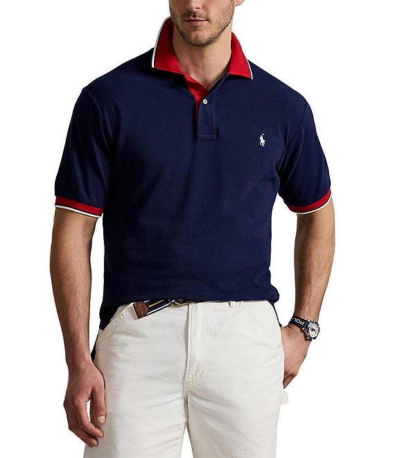 Polo Ralph Lauren Big & Tall Classic Fit Tipped Mesh Short Sleeve Polo Shirt Product Image