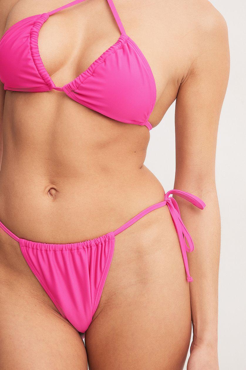 Drawstring Tie High Cut Bikini Panty Flower Product Image