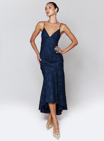 Cyrene Maxi Dress Navy Product Image