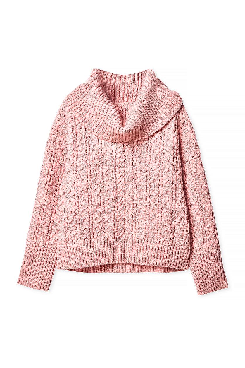 Cable Knitted Off Shoulder Sweater Product Image