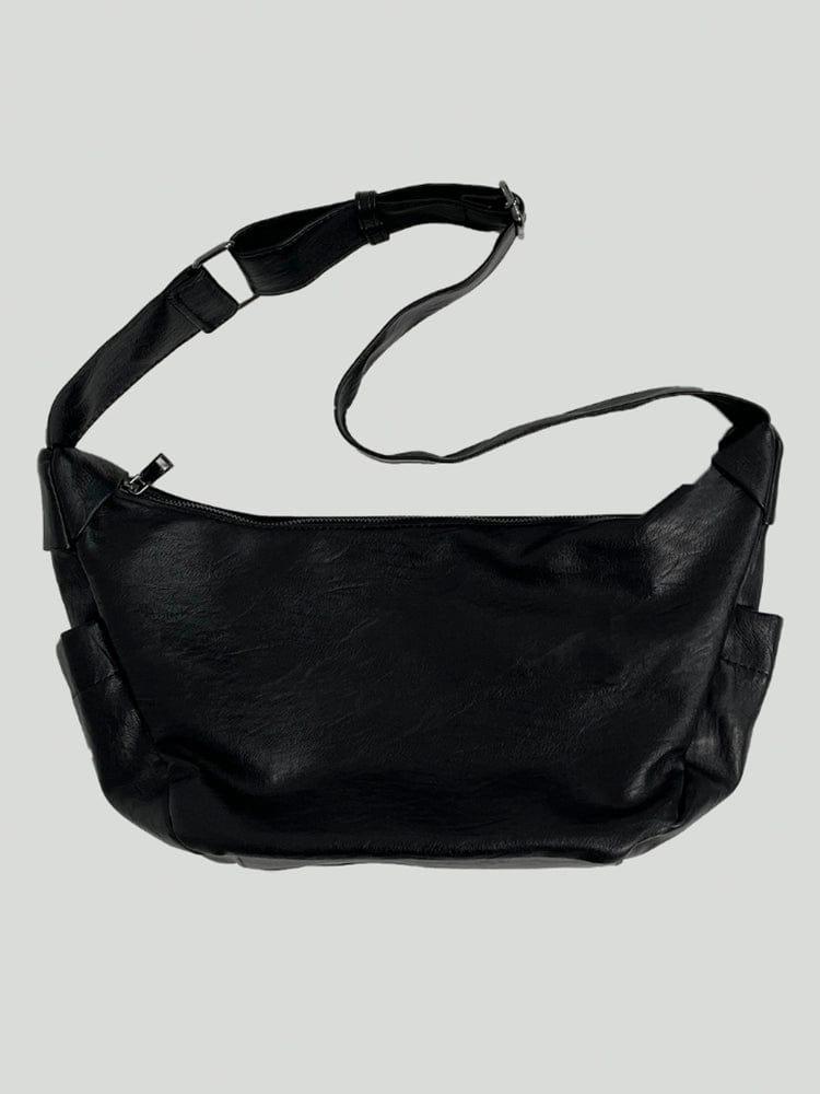 BLACK LEATHER SHOULDER BAG Product Image