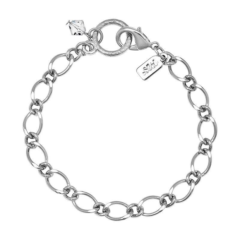 1928 Silver Tone Charm Holder Bracelet, Womens Product Image