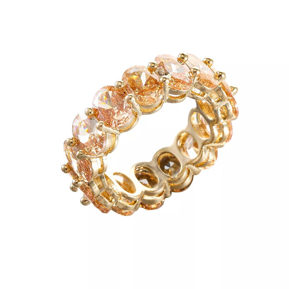 City Luxe Crystal Eternity Band Ring, Women's, Size: 10, November Gold Tone Product Image