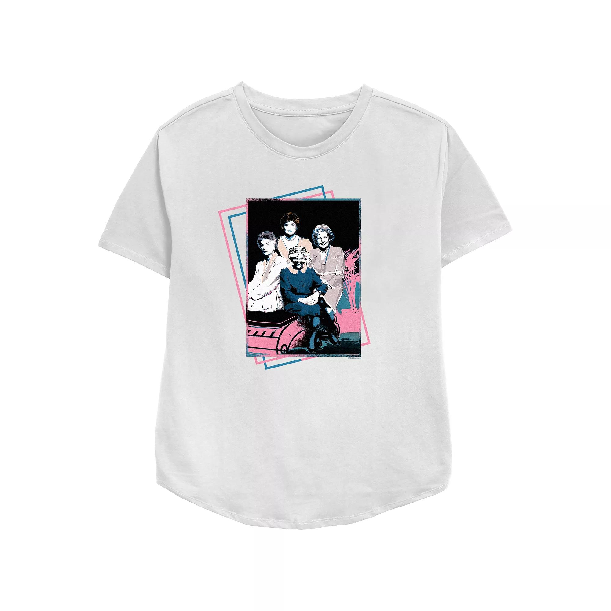 Women's The Golden Girls Pop Art Portrait Relaxed Fit Graphic Tee, Size: Small, White Product Image