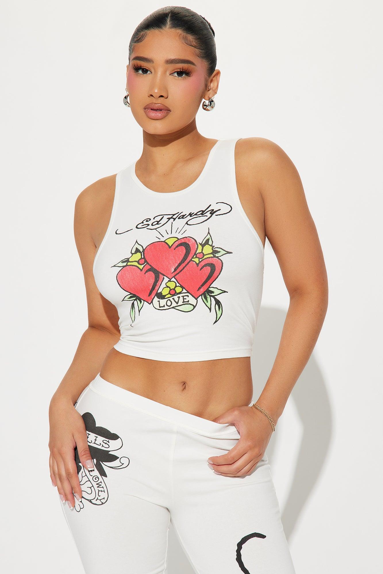 Ed Hardy Lover Pant Set - White Product Image