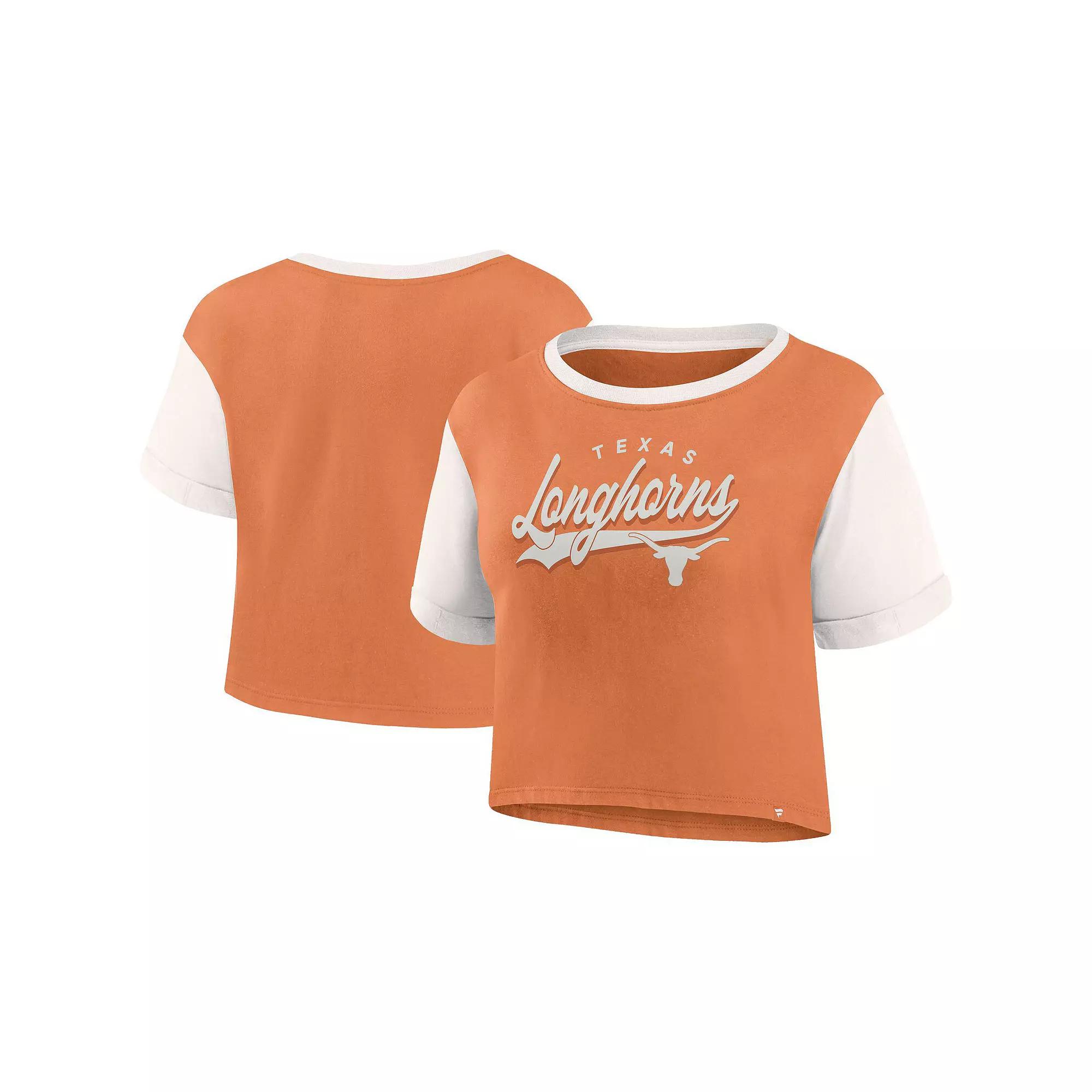 Women's Fanatics Texas Orange Texas Longhorns Color-Block Script Tail T-Shirt, Size: 2XL, Team Product Image
