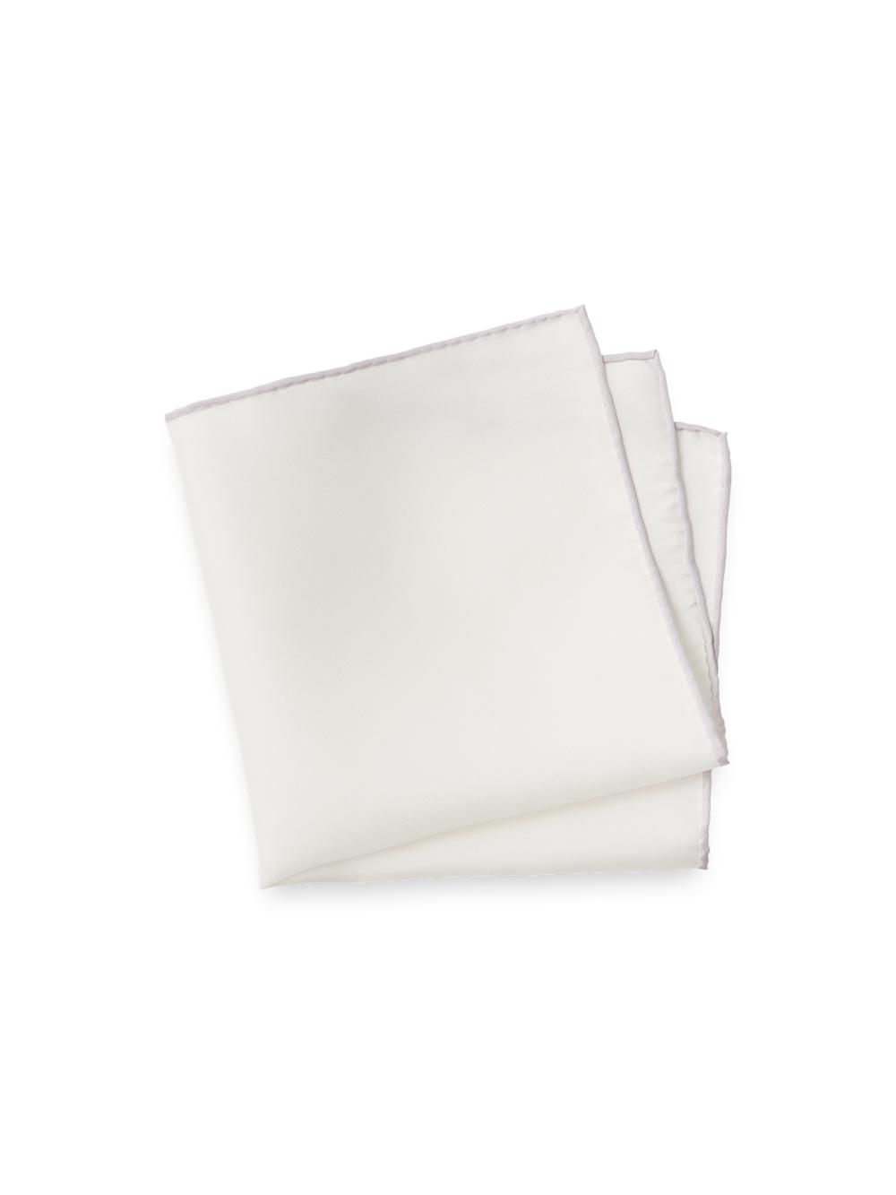 Solid Silk Pocket Square - White Product Image
