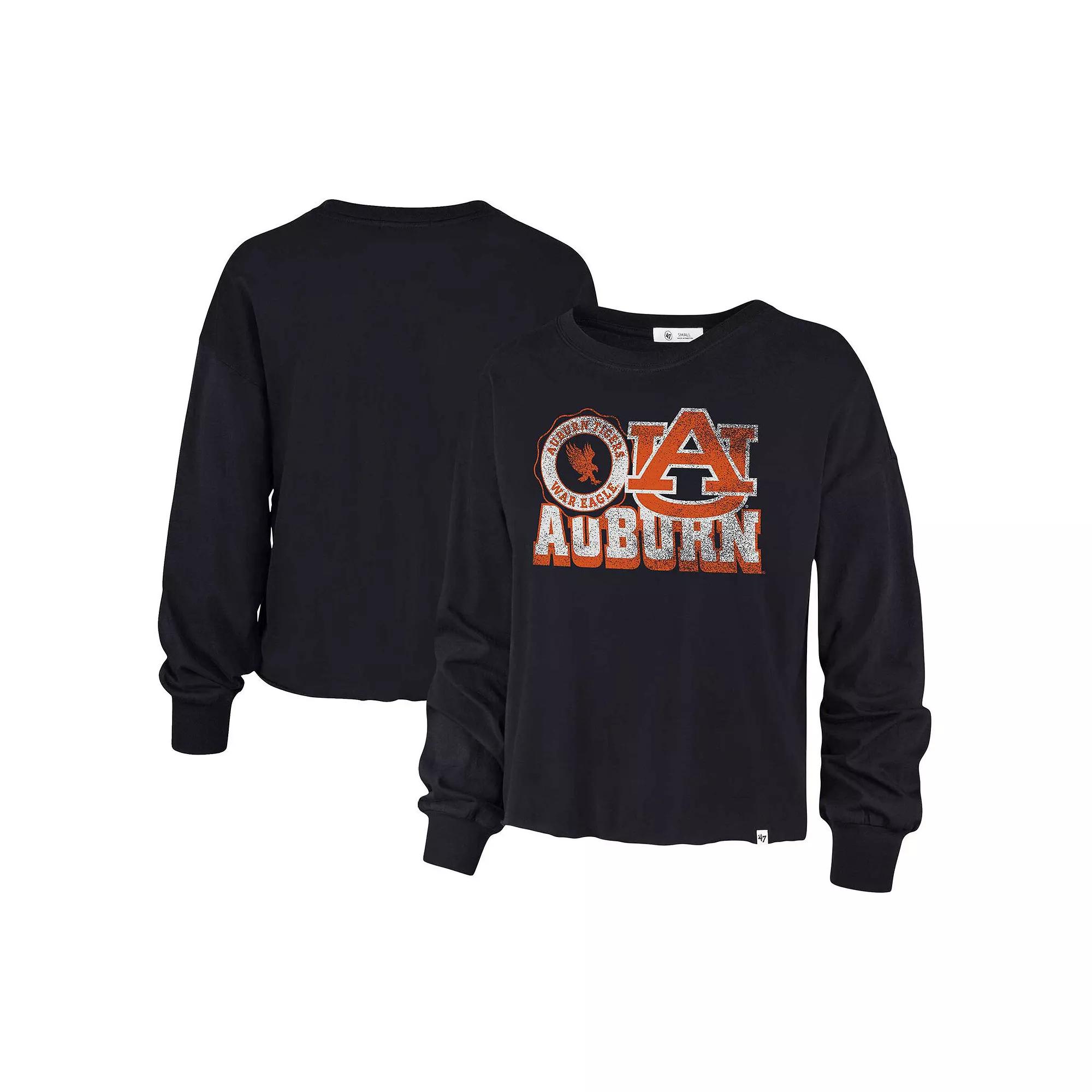 Women's '47 Navy Auburn Tigers Bottom Line Parkway Long Sleeve T-Shirt,  Product Image