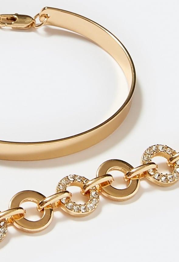 Ada Clean Bangle And Pave Ring Bracelet Set Product Image