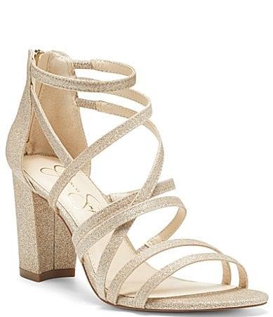 Jessica Simpson Stassey Glitter Strappy Block Heel Sandals Product Image