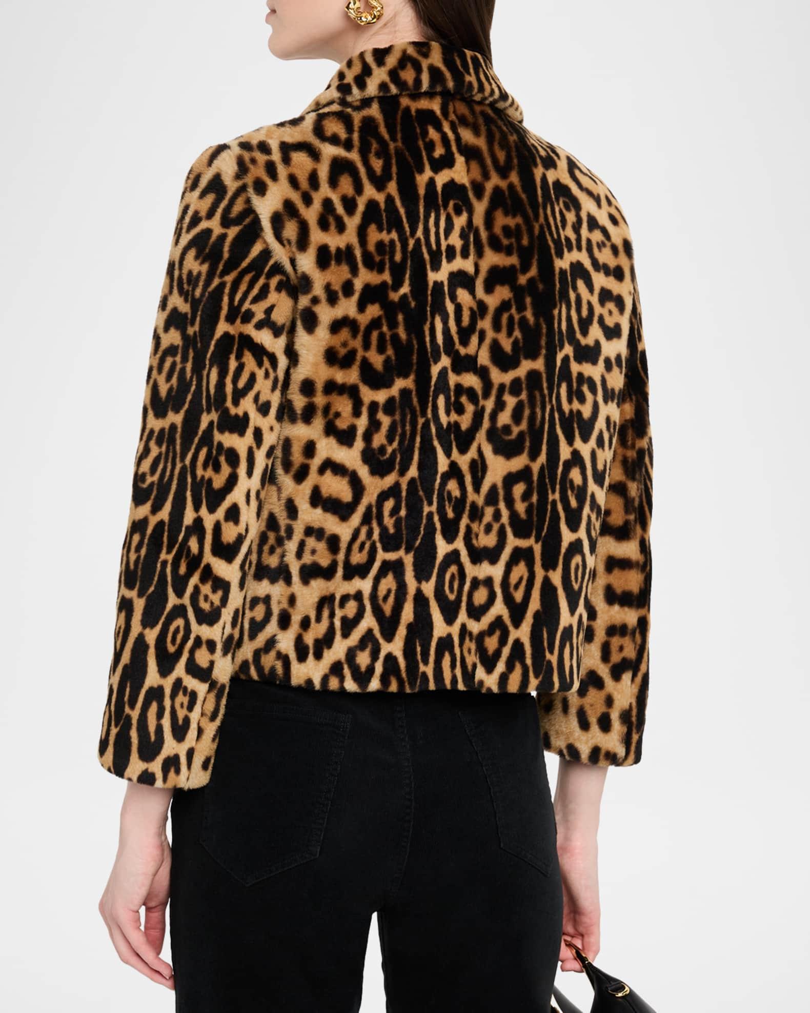 Montmartre Leopard Shearling Cropped Jacket Product Image