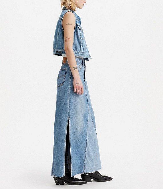 Levi's® Iconic Mid Rise Slide Slit Maxi Denim Skirt Product Image