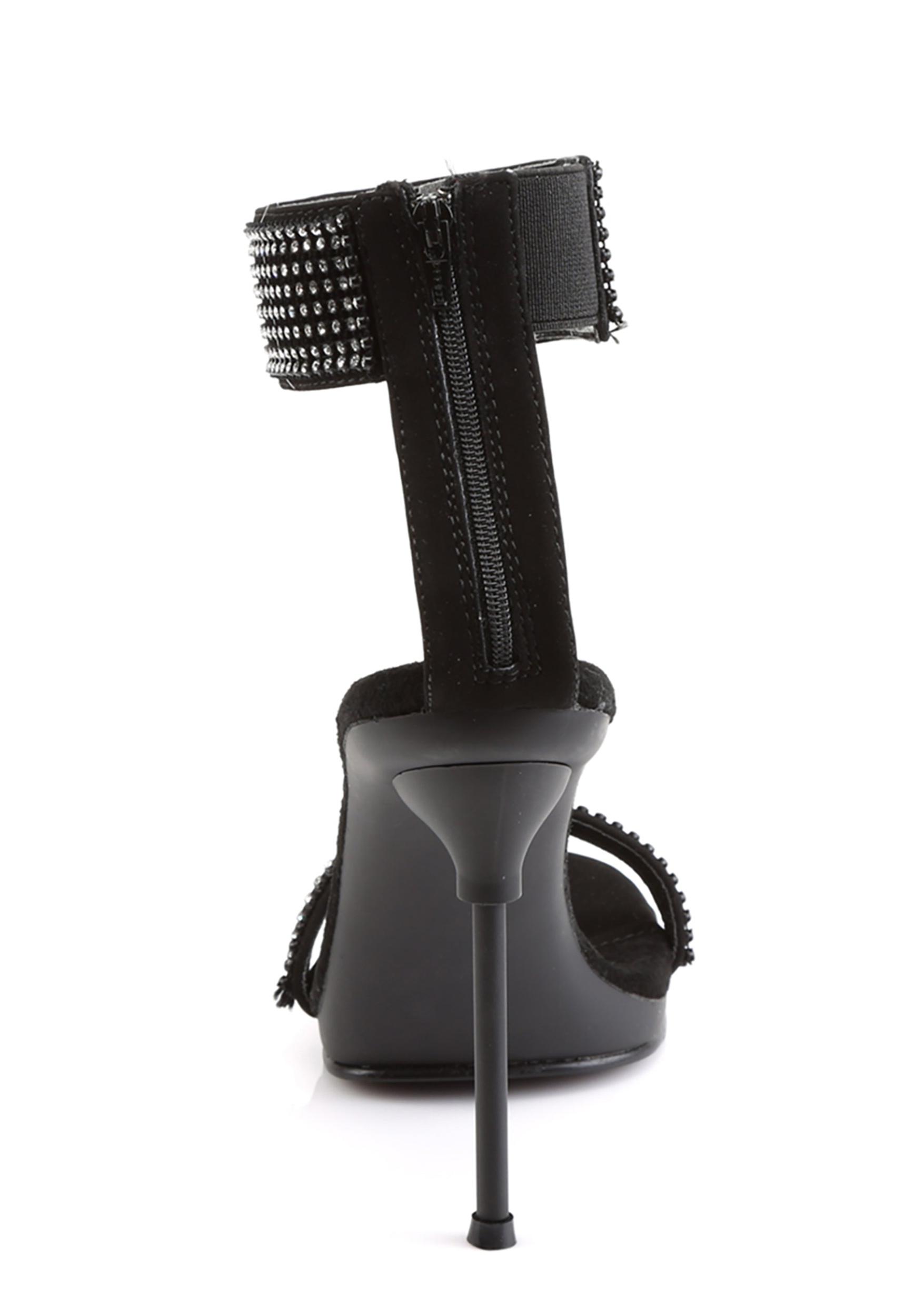 Fabulicious Chic-40 Rhinestone Heels - Black Product Image