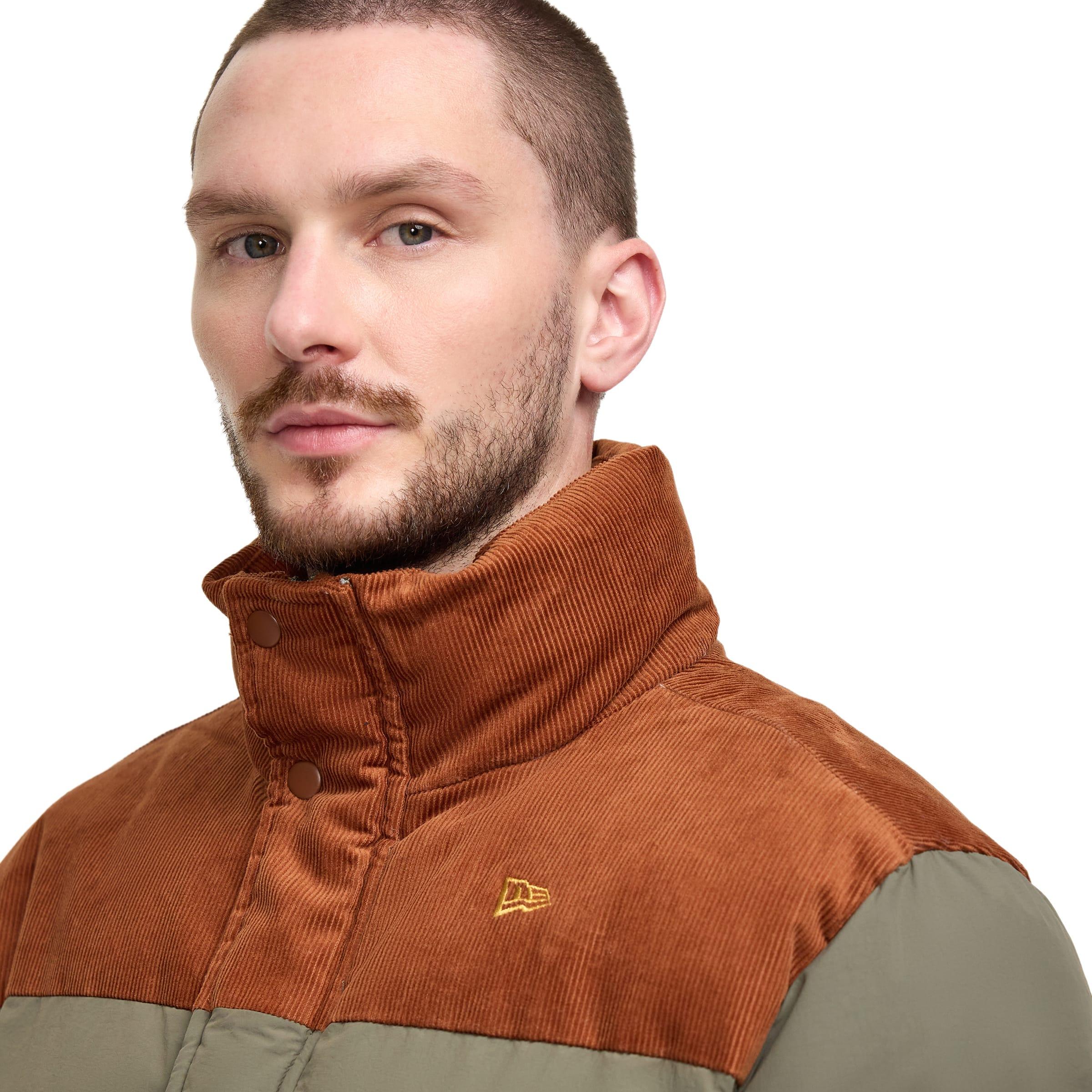 New Era Green Canvas Puffer Jacket Male Product Image