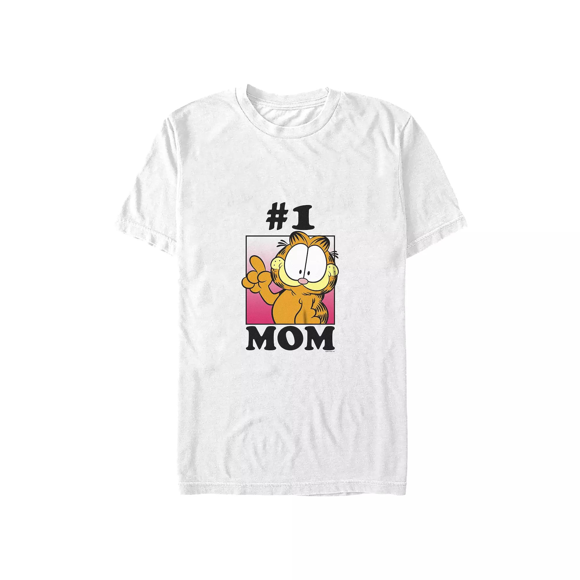 Women's Garfield Mother's Day Number One Mom Boyfriend Graphic Tee, Girl's,  Product Image