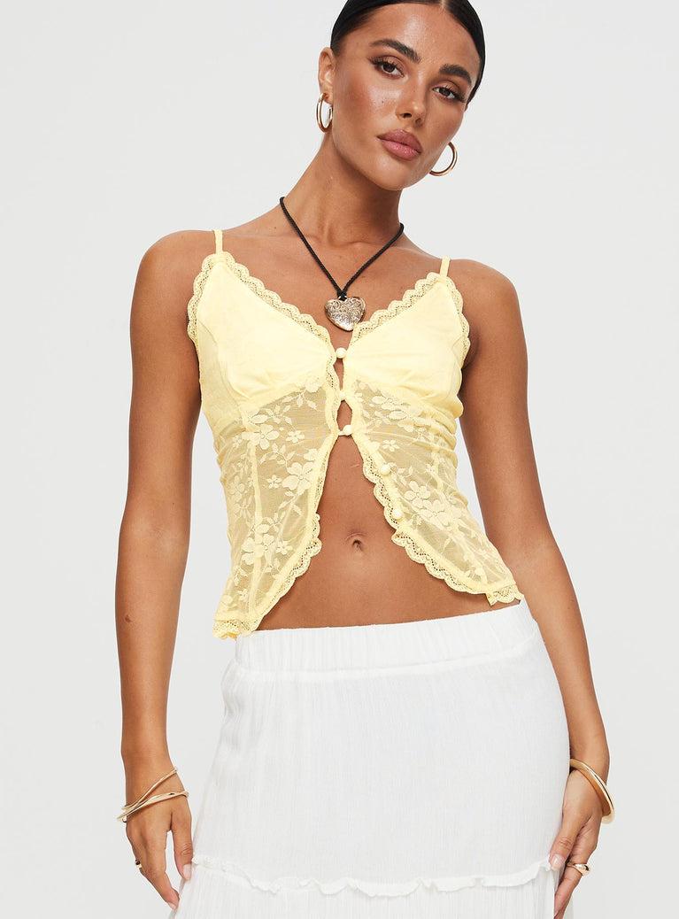 Juliana Top Light Yellow Lace Product Image