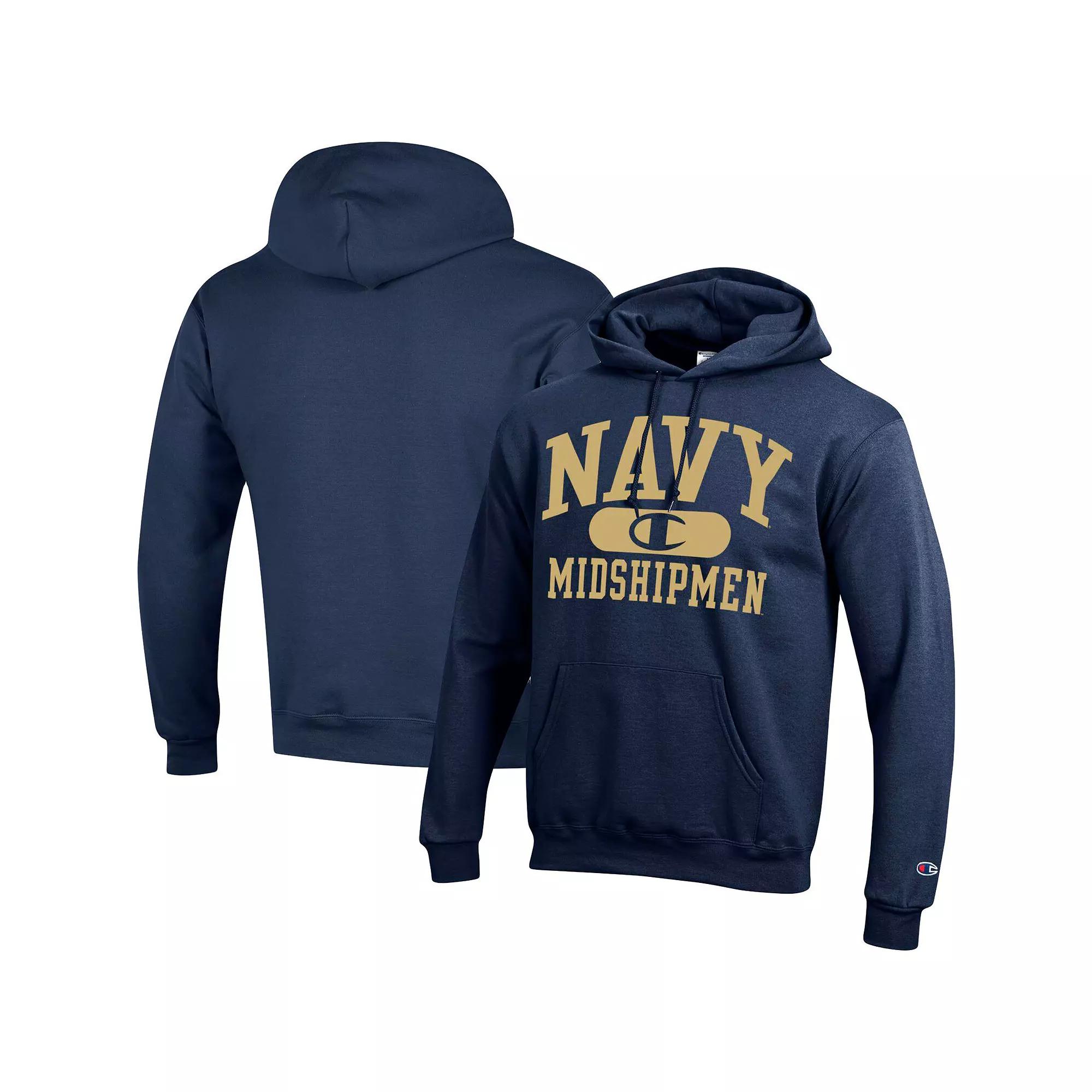 Men's Champion Navy Navy Midshipmen Arch Pill Pullover Hoodie, Size: Large, Blue Product Image
