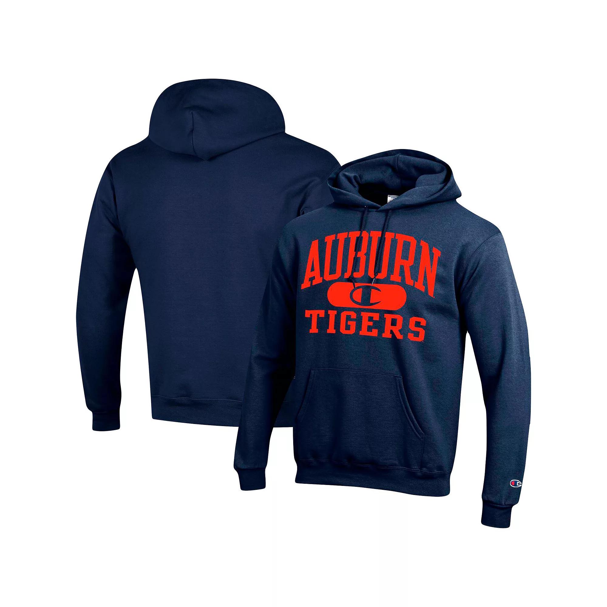 Men's Champion Navy Auburn Tigers Arch Pill Pullover Hoodie, Size: Medium, Blue Product Image
