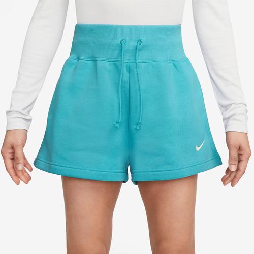 Nike Womens Nike Fleece HR Shorts - Womens Sail/Stadium Green Product Image