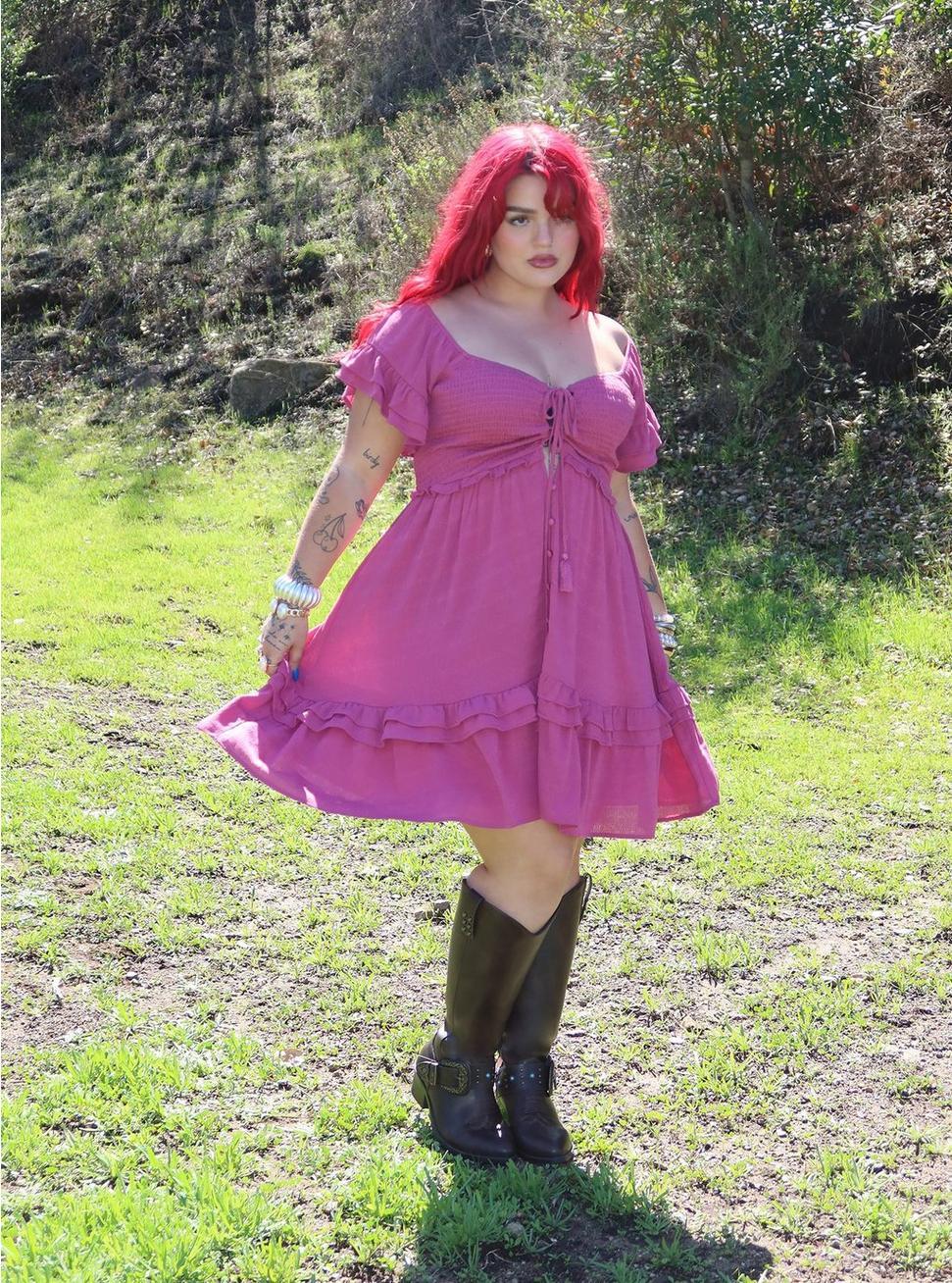 Festi Lace-Up Mini Dress Product Image