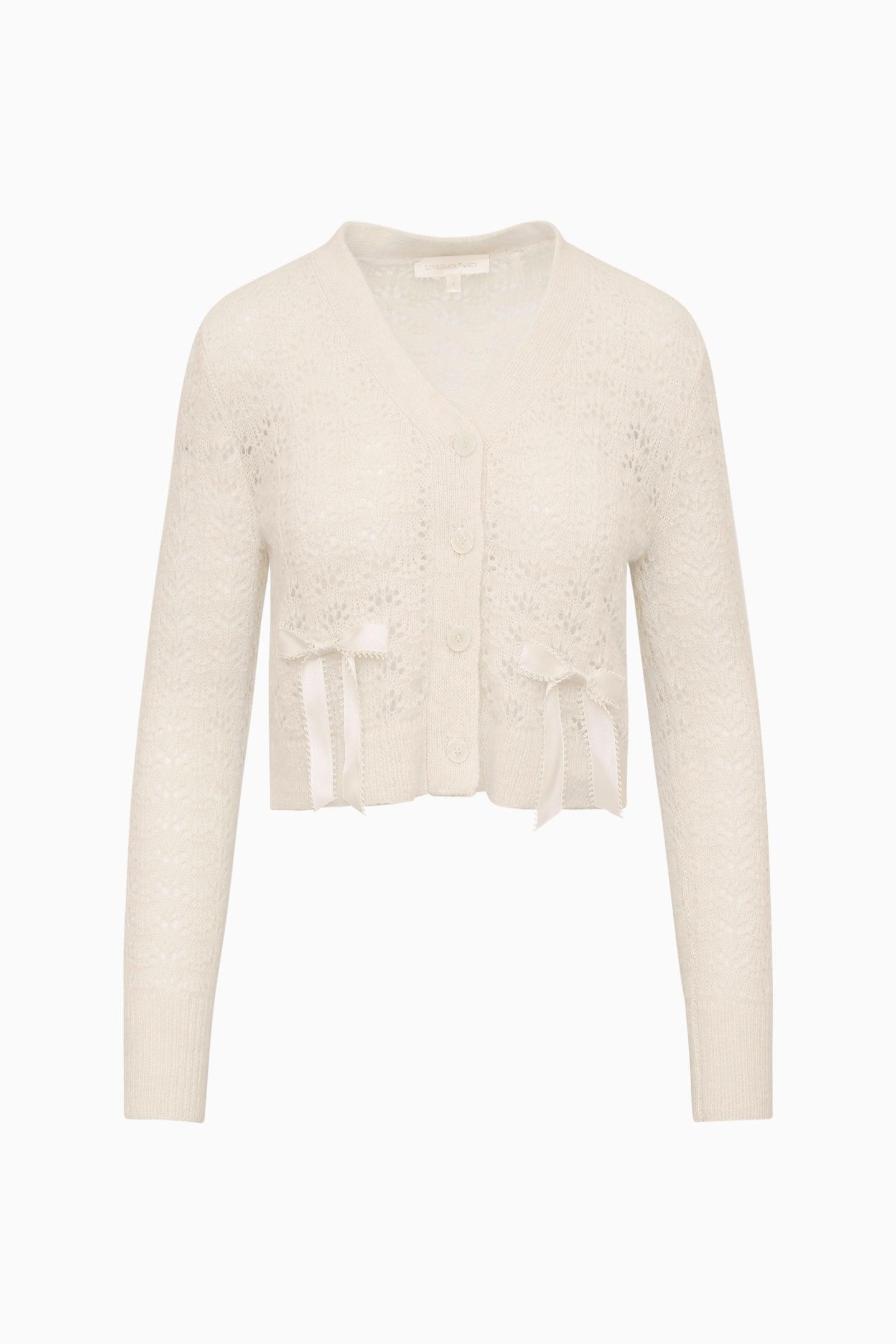 Lilly Alpaca-Blend Bow Cardigan Product Image