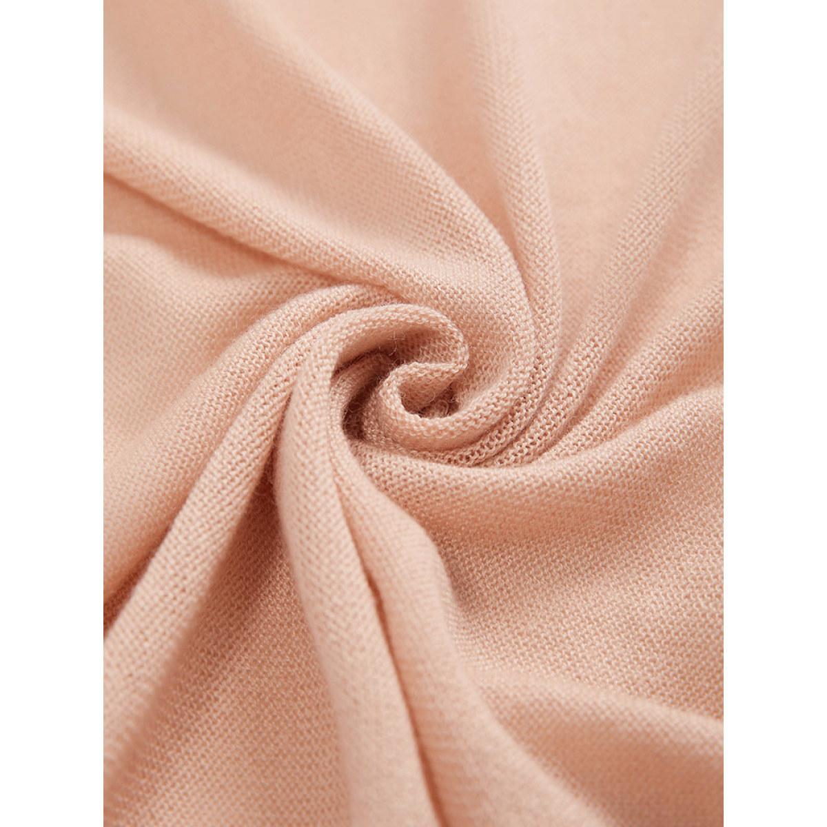 Plus Size Supersoft Essentials Geometric Eyelet Patchwork Arc Collar Cardigan Crepe Women Casual Loose Long Sleeve Dailywear Cardigans BloomChic 10/M Product Image