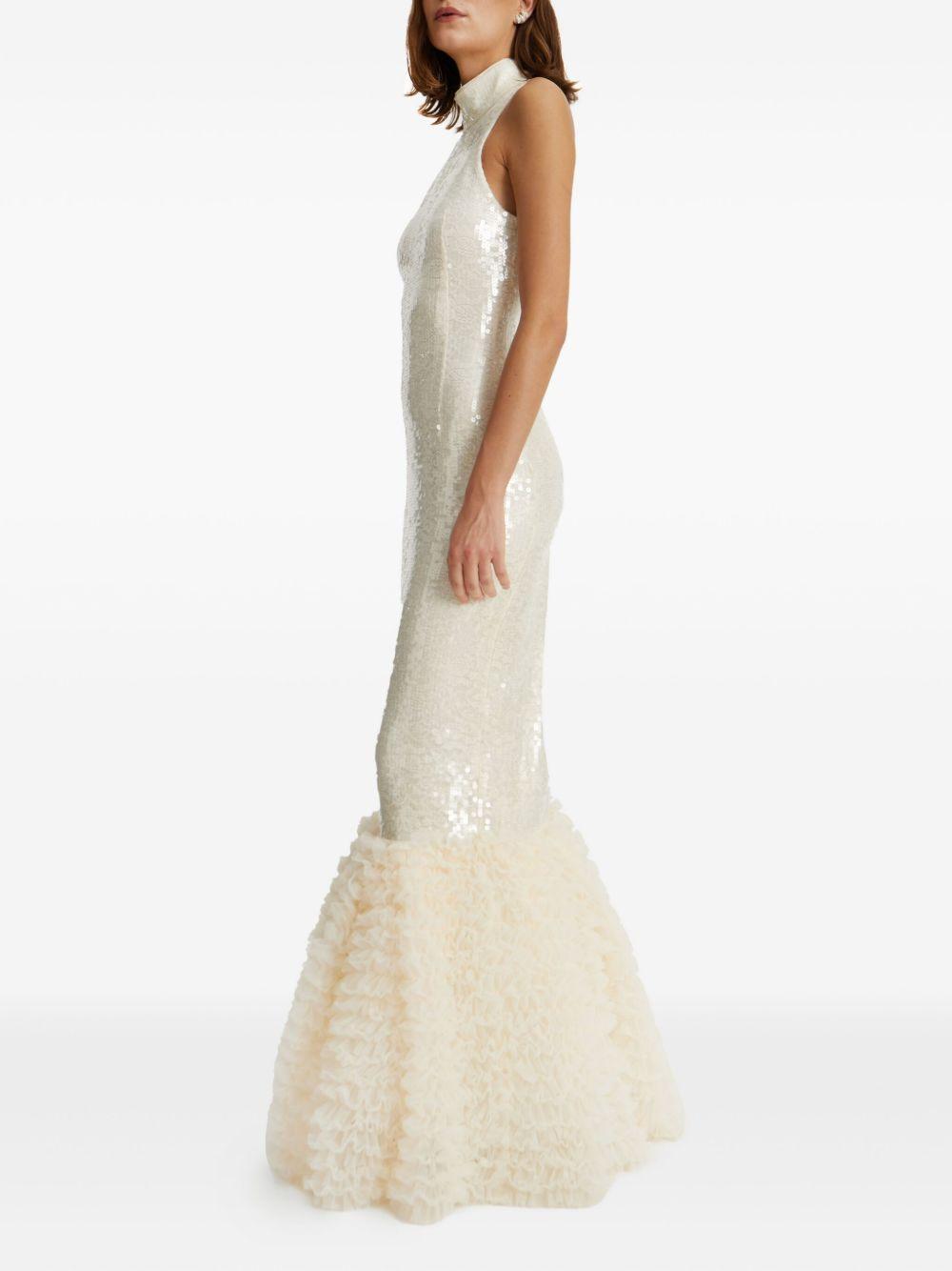 sequin-embellished ruffled gown Product Image