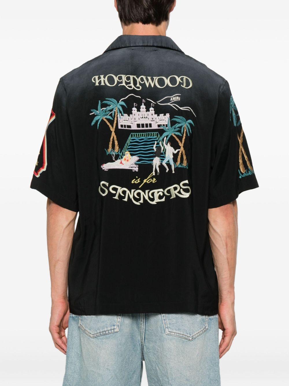 embroidered-details short-sleeve shirt Product Image