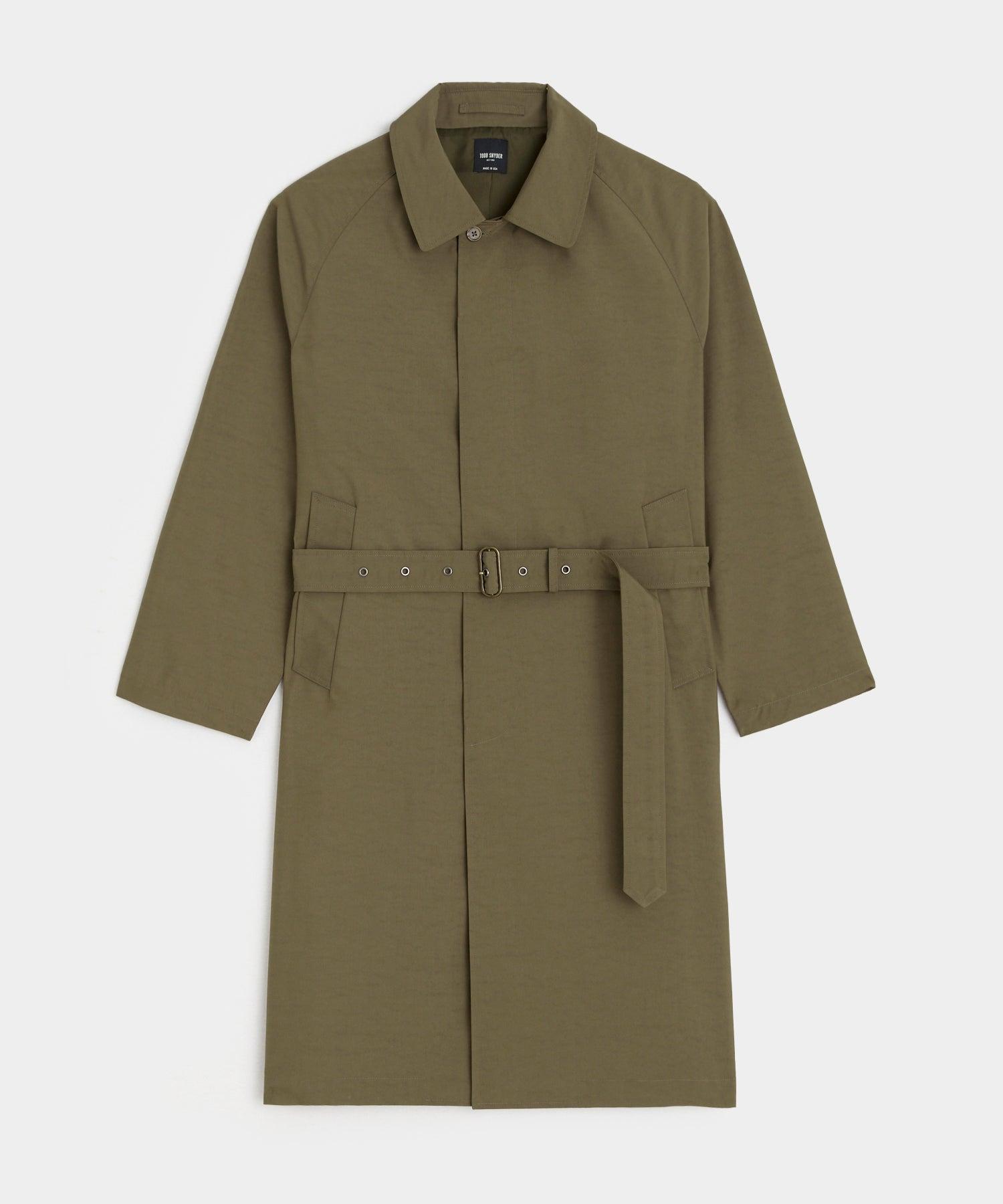 Italian Belted Balmacaan Trench Coat Product Image