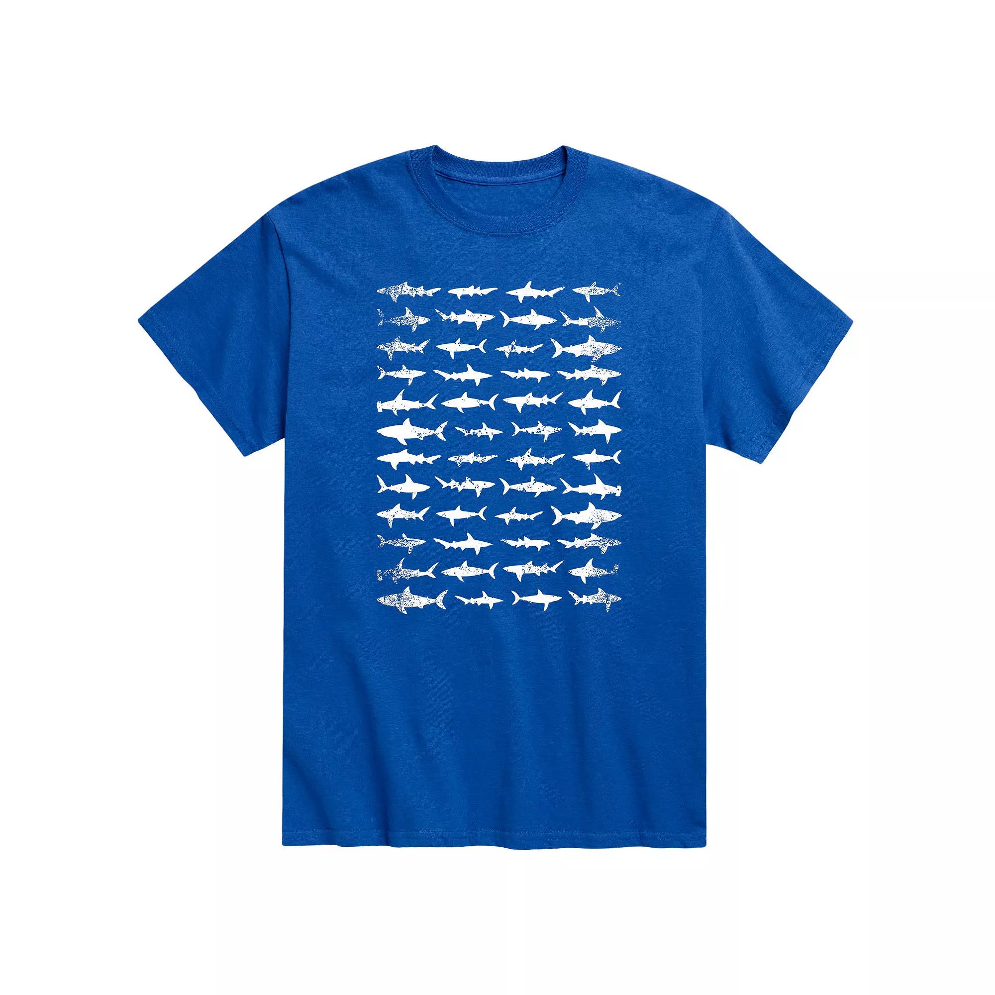 Men's Shark Pattern Tee,  Product Image