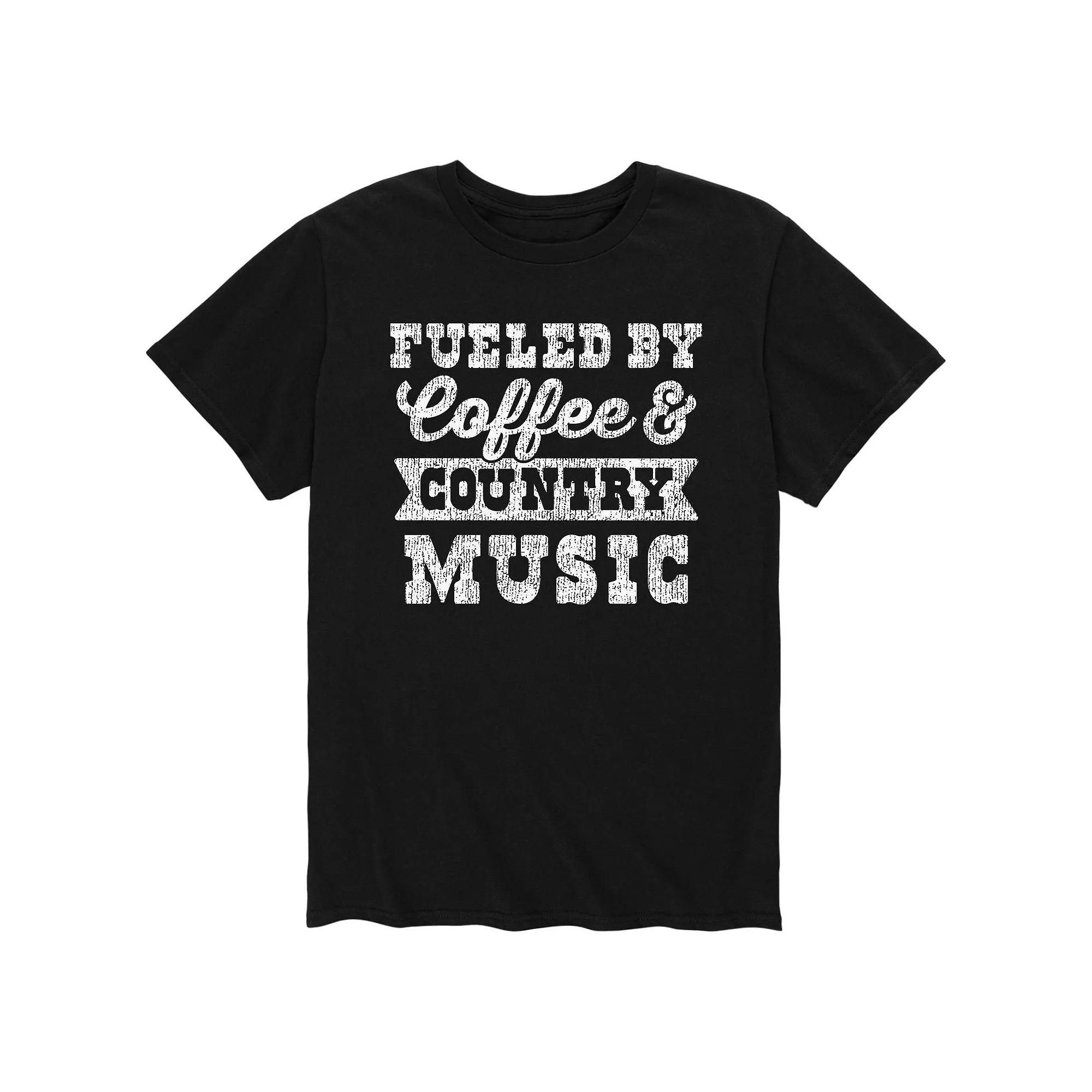 Men's Fueled By Coffee Country Music Tee,  Product Image