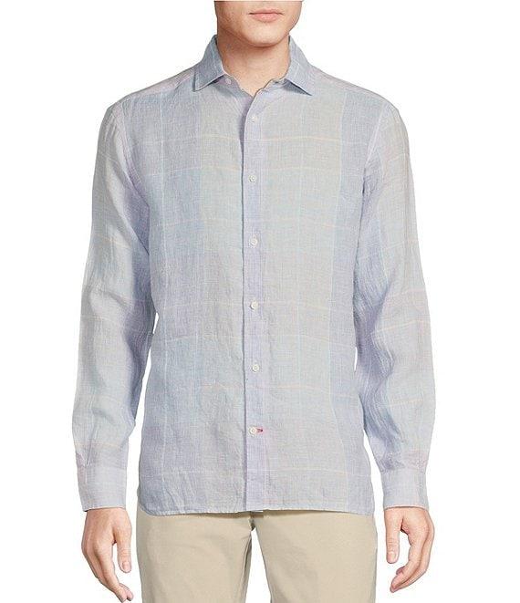 Cremieux Blue Label French Linen Plaid Long Sleeve Woven Shirt Product Image