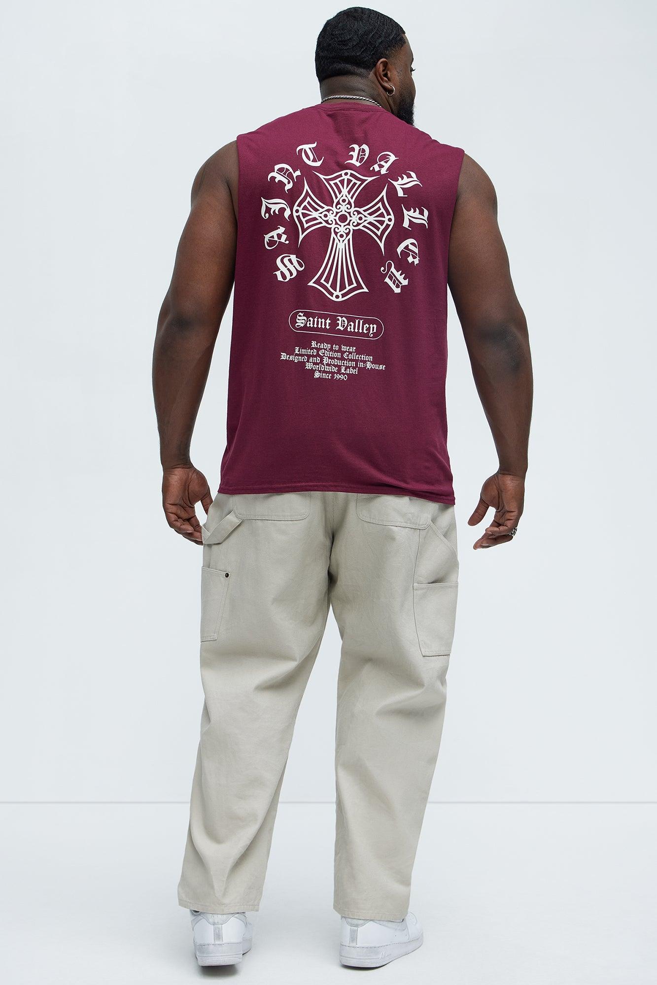 Saint Valley Muscle Tee - Burgundy Product Image