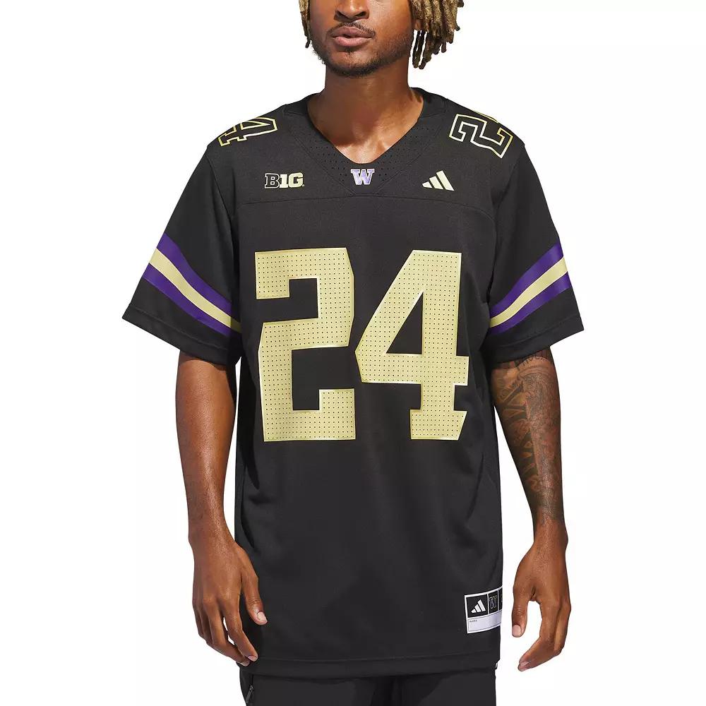 Men's adidas #24 Black Washington Huskies Alternate Premier Strategy Jersey,  Product Image