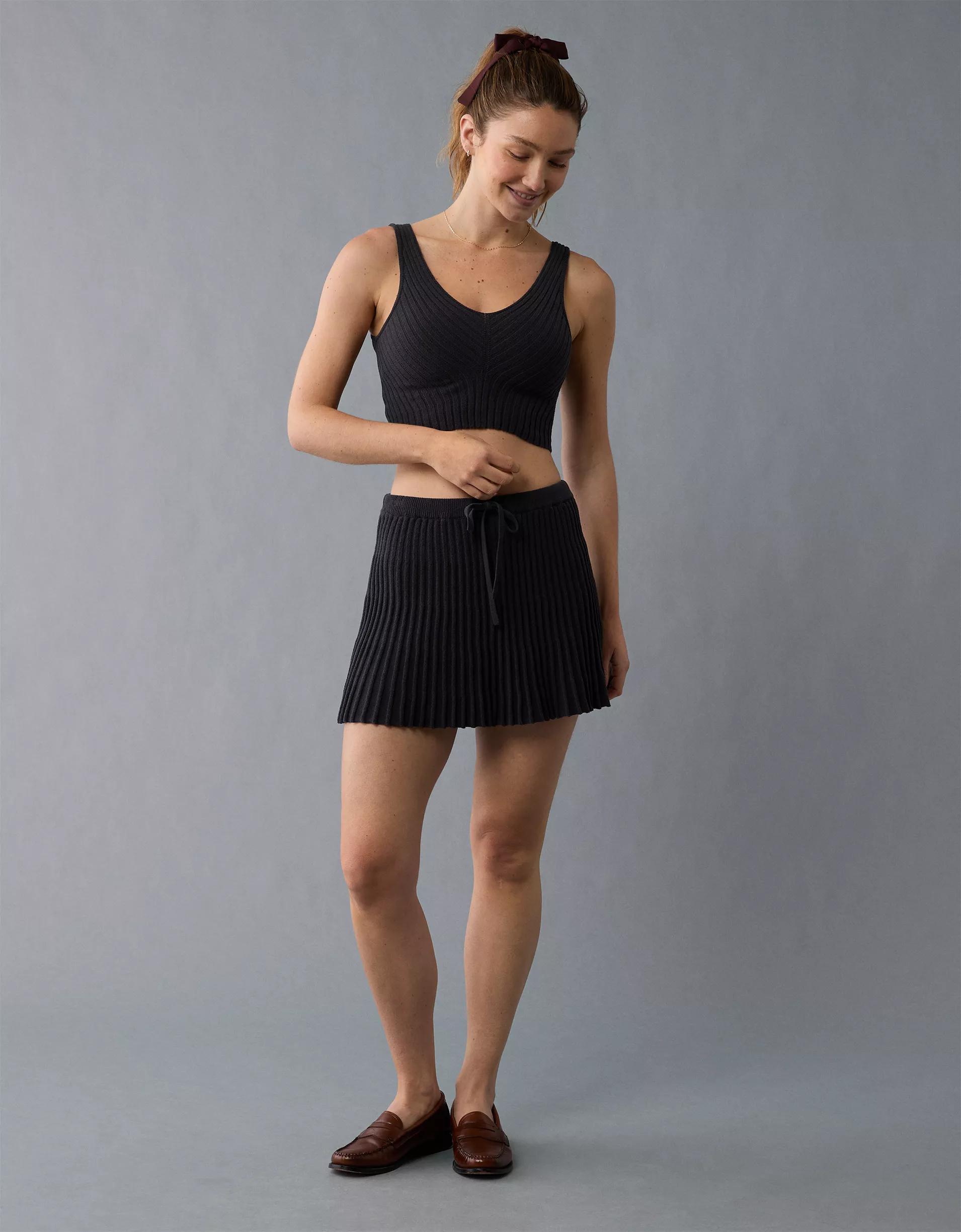 AE Ribbed Knit Mini Skirt Product Image