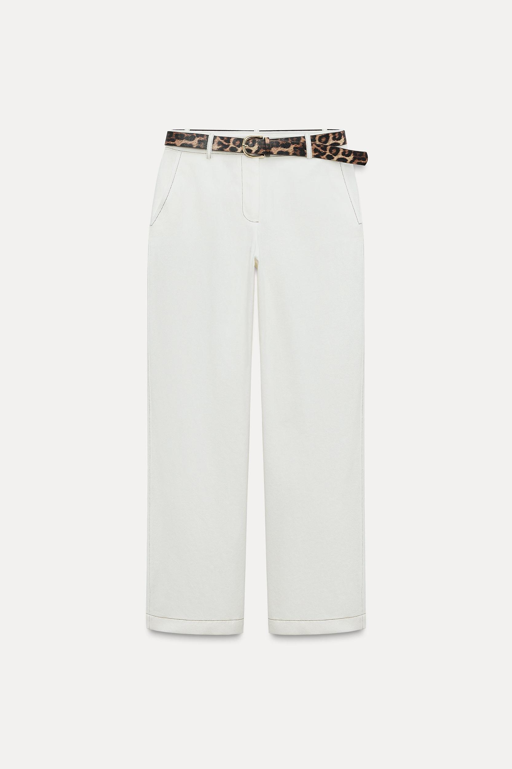 ANIMAL PRINT BELTED PANTS Product Image