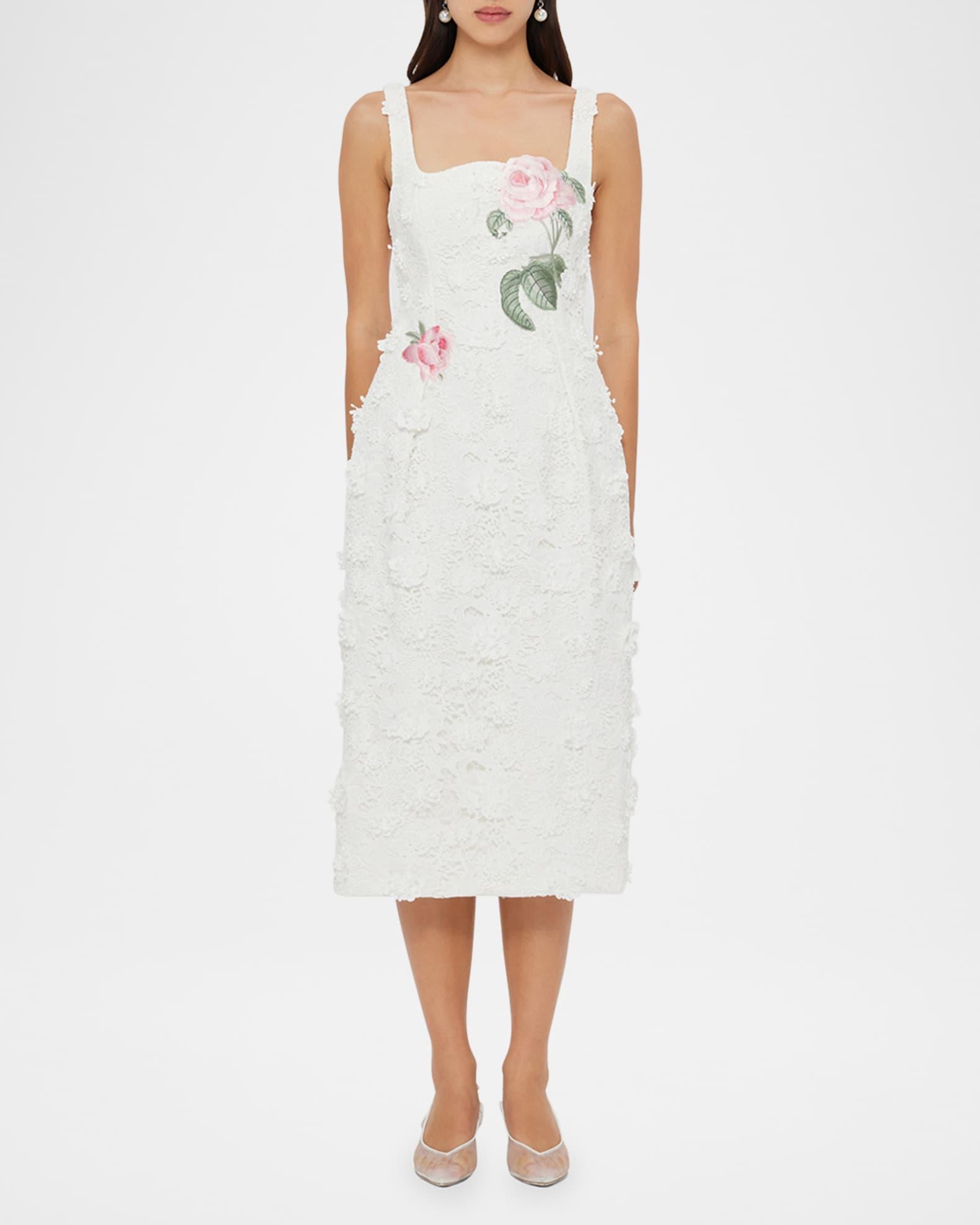 Larissa Floral Applique Lace Midi Dress Product Image