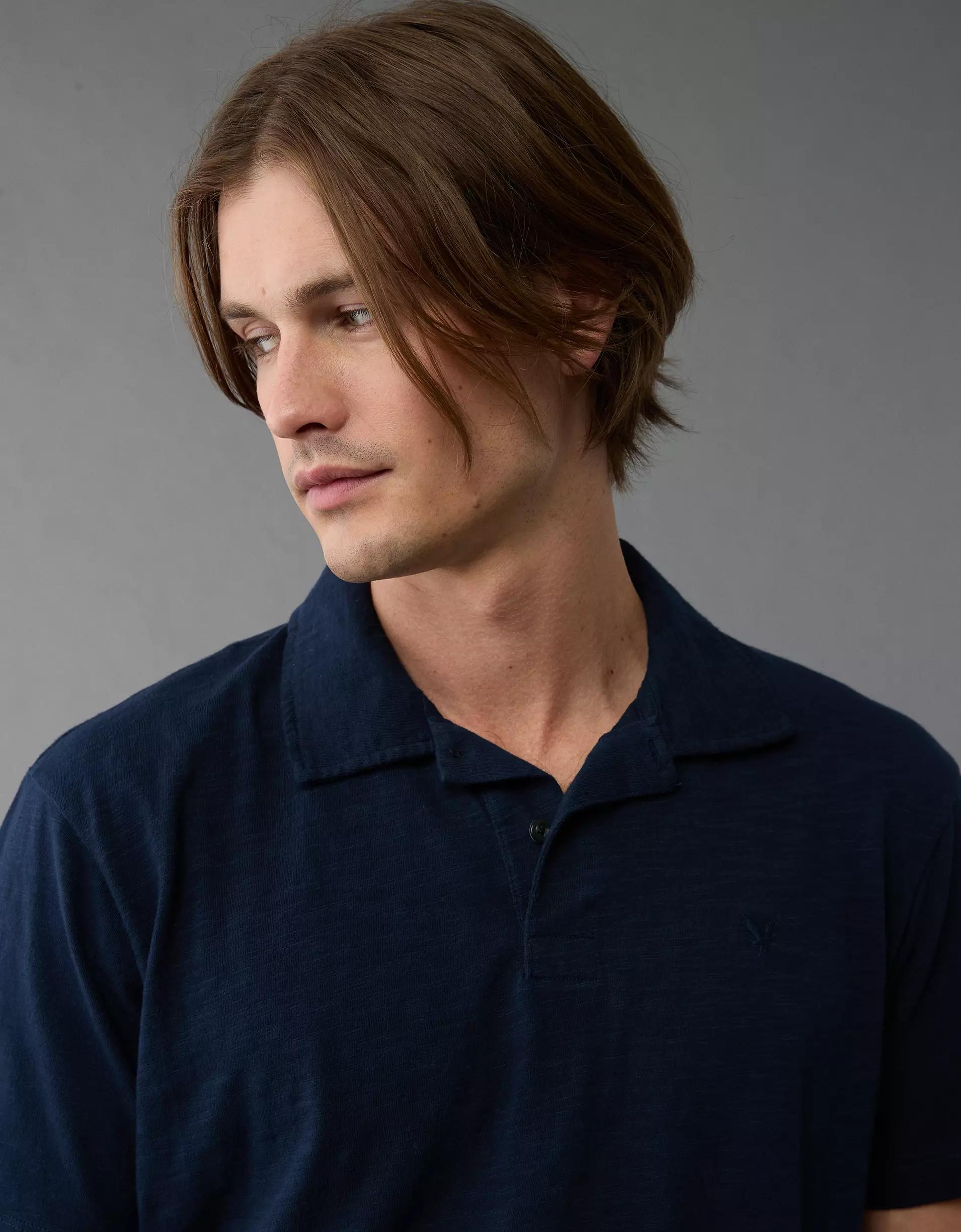 AE Slub Polo Shirt Product Image
