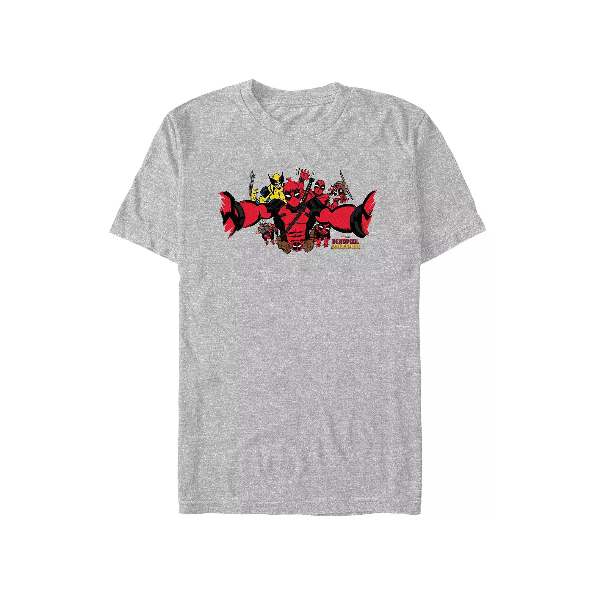 Men's Marvel Deadpool And Wolverine Funny Selfie Graphic Tee,  Product Image