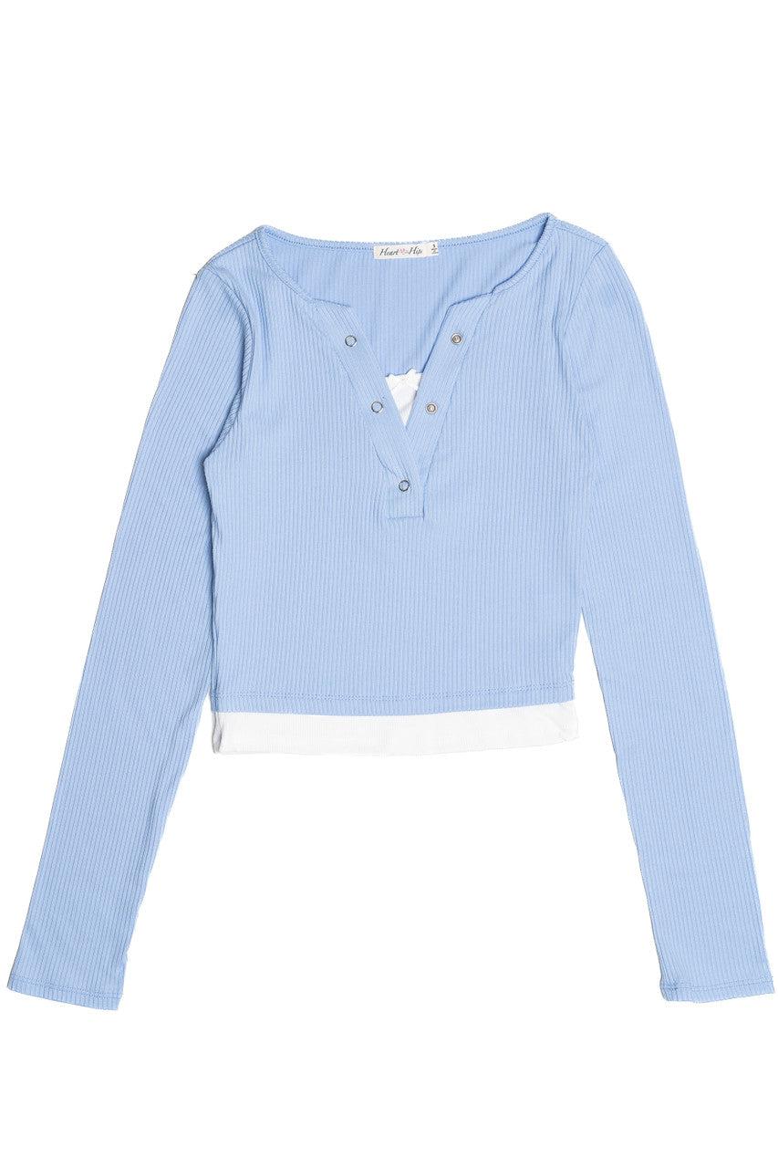 Layered Look Long Sleeve Top Product Image