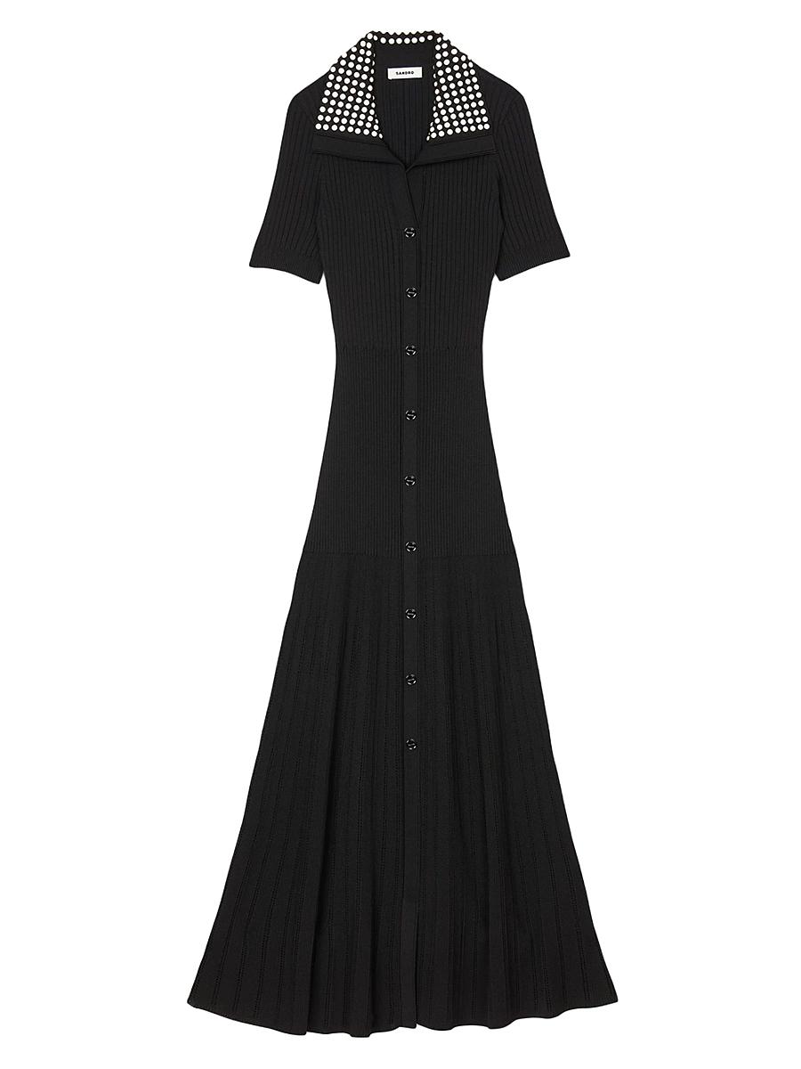 Womens Knit Maxi Dress with Studs Product Image