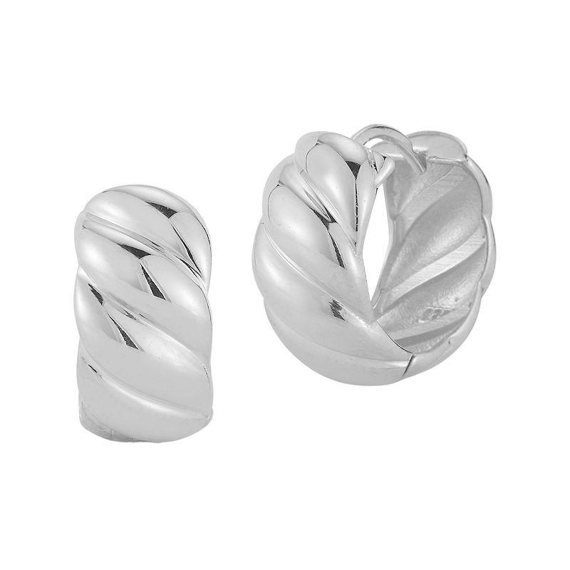 Sunkissed Sterling Sterling Silver Bold Twist Hoop Earrings, Women's, Silver Tone Product Image