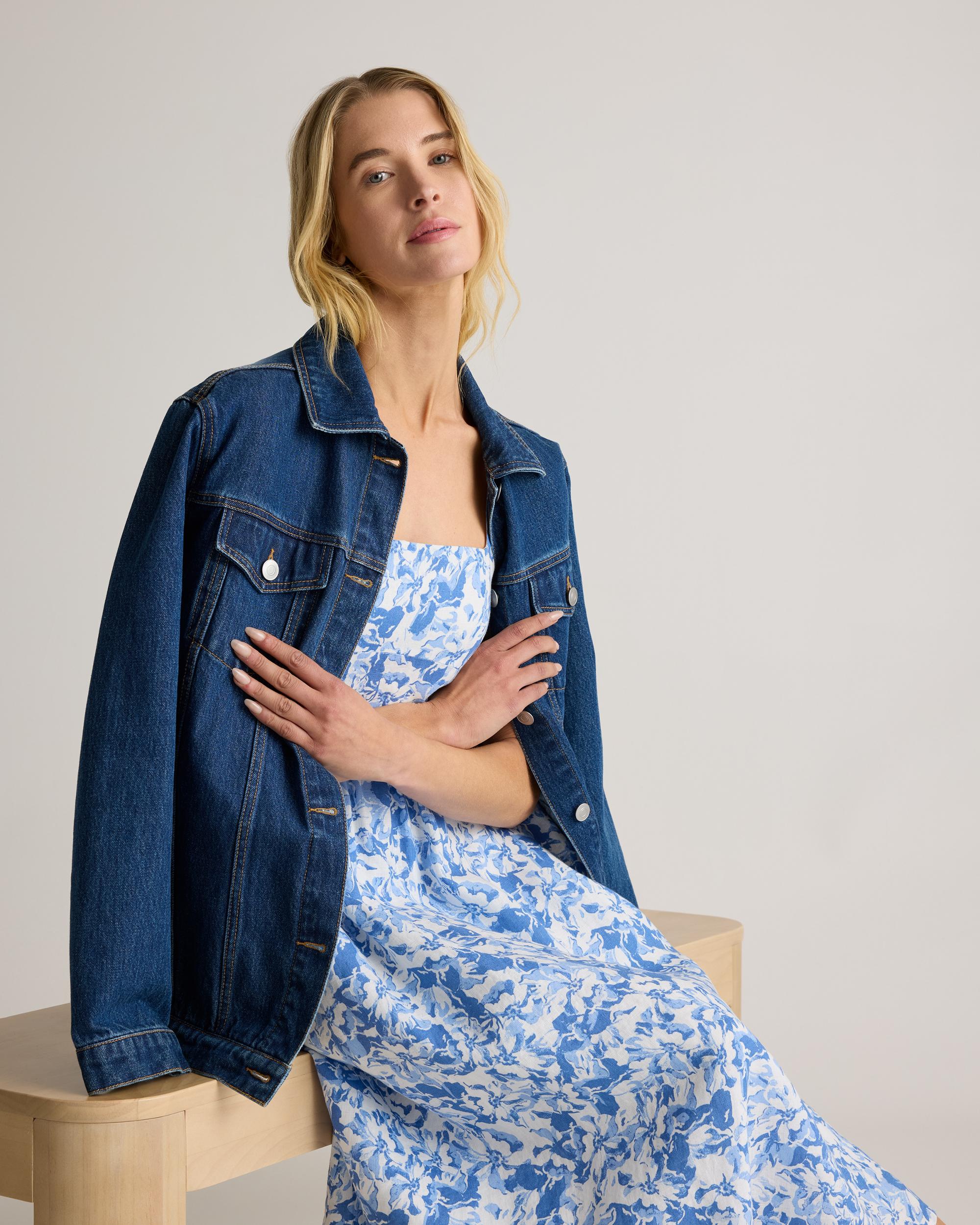 Quince | Women's 100% European Linen Fit & Flare Midi Dress Product Image