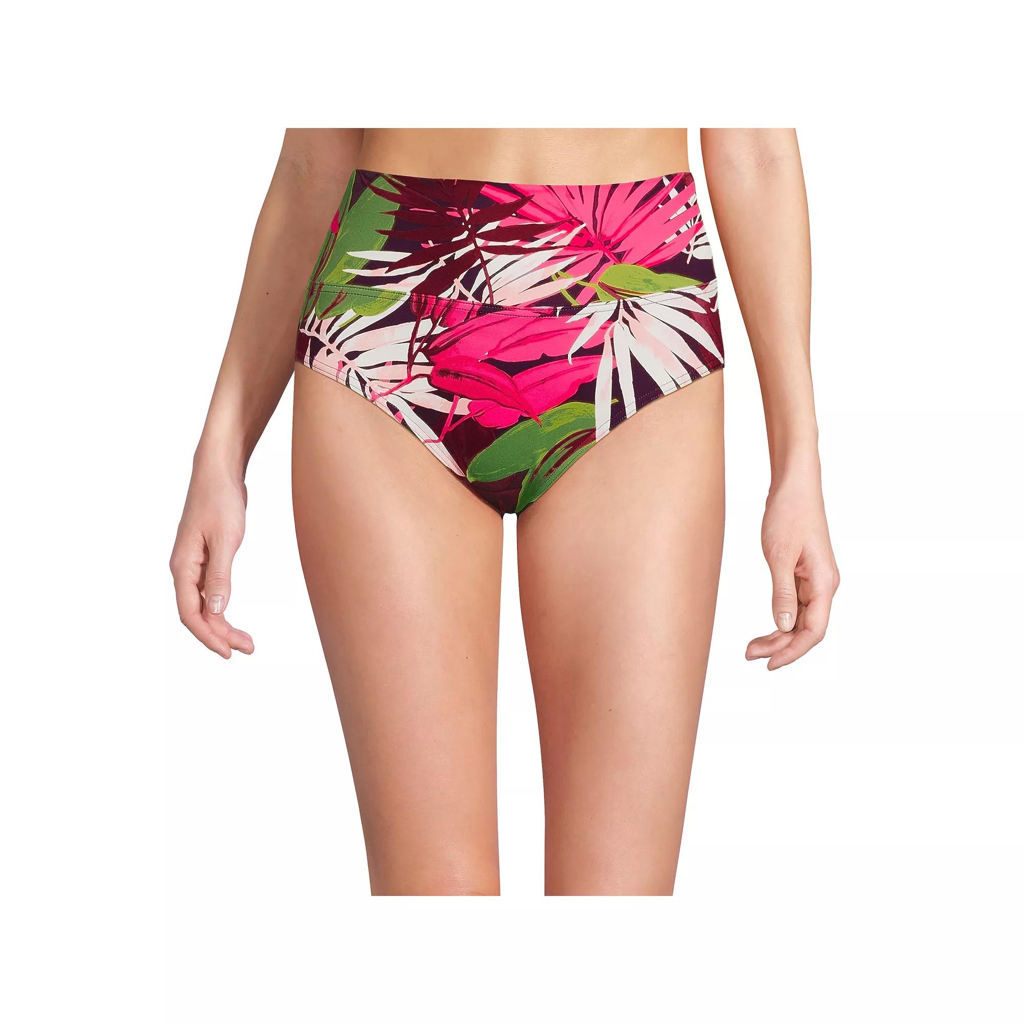 Women's Lands' End Chlorine Resistant Fold Over High Waisted Bikini Bottoms,  Product Image