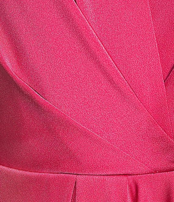 Alex Marie Hazel Surplice V-Neck Sleeveless Satin Asymmetrical Hem Midi Dress Product Image