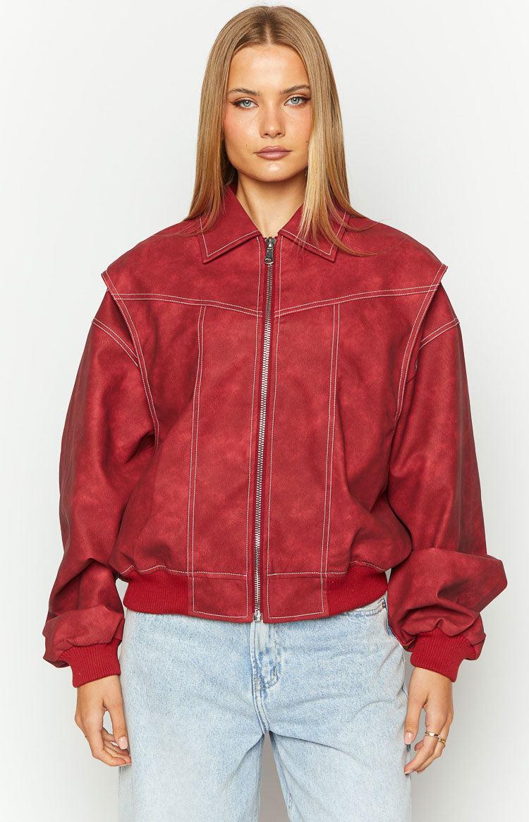 Lioness Vista Crimson Bomber Jacket Product Image
