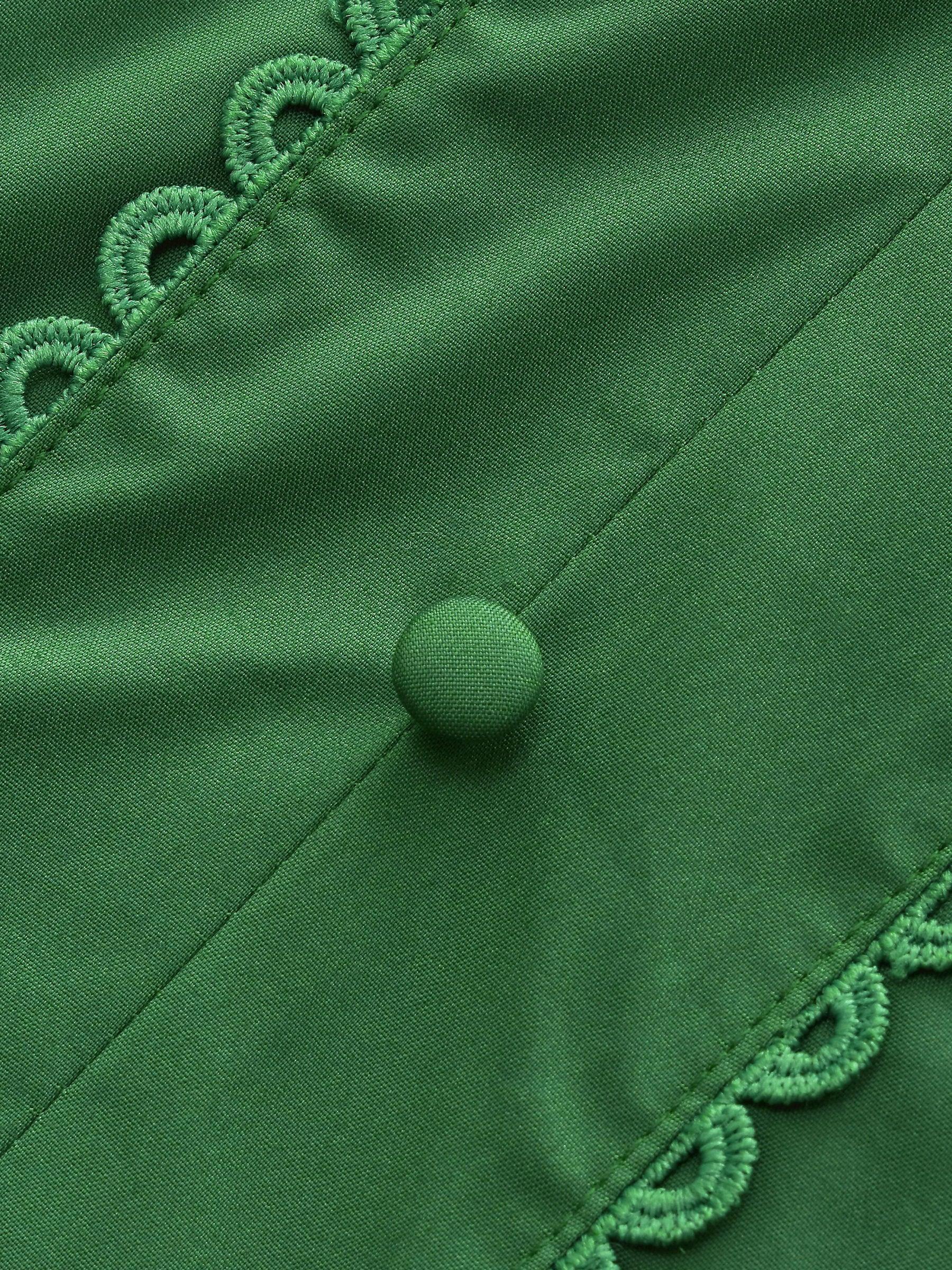 Gathered Waist Puff Sleeve Women Midi Dress Product Image