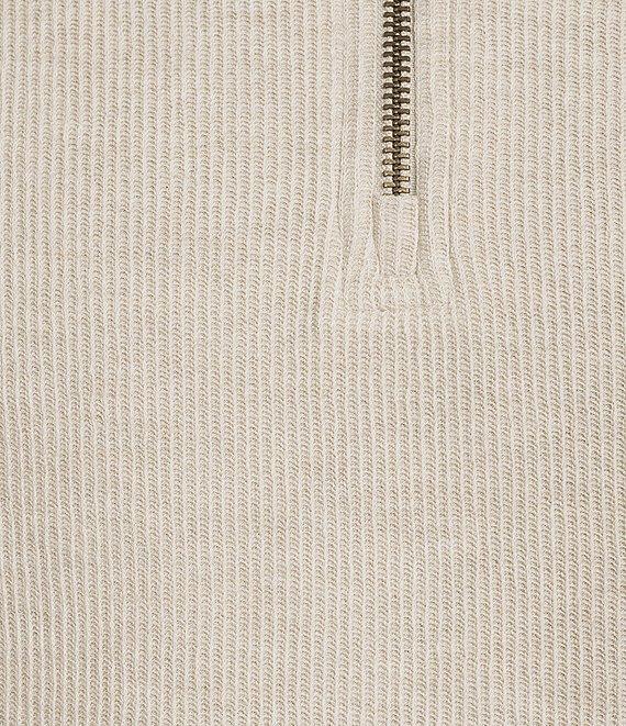 Rowm Long Sleeve Solid Ribbed Textured Q-Zip Product Image