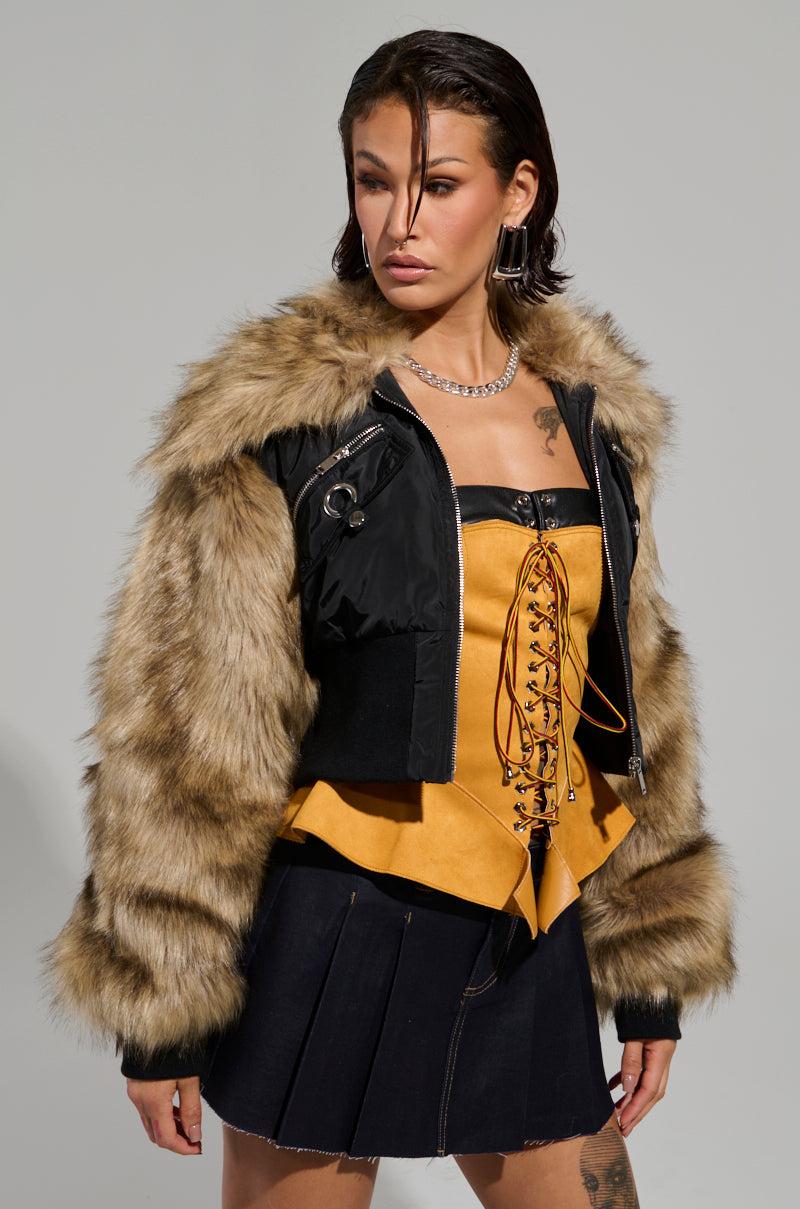 BECKS FUR TRIM BOMBER Product Image