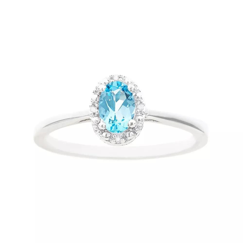 Celebration Gems Sterling Silver Oval Genuine Citrine Diamond Accent Frame Ring, Women's,  Product Image